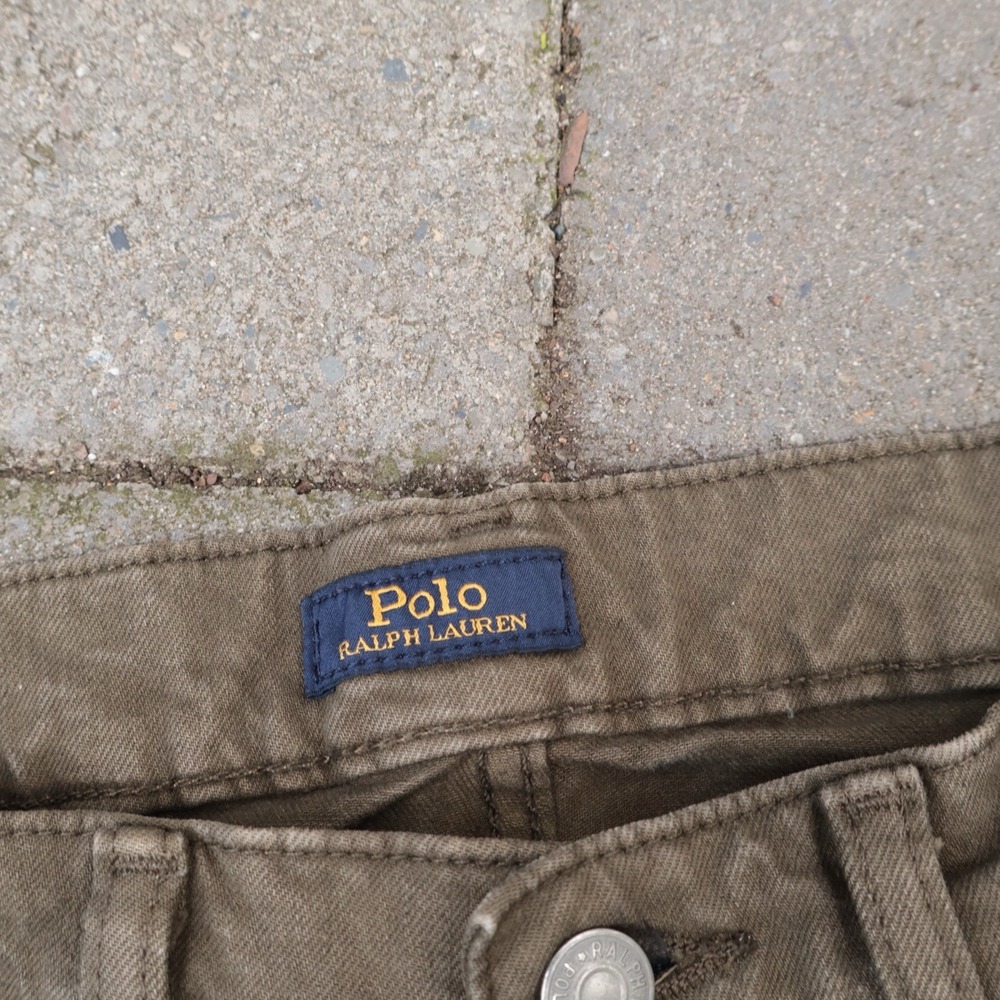 POLO RALPH LAUREN Grey Jeans Sullivan Slim Pant Pony RopeDyed Green 32x30 - Picture 3 of 10